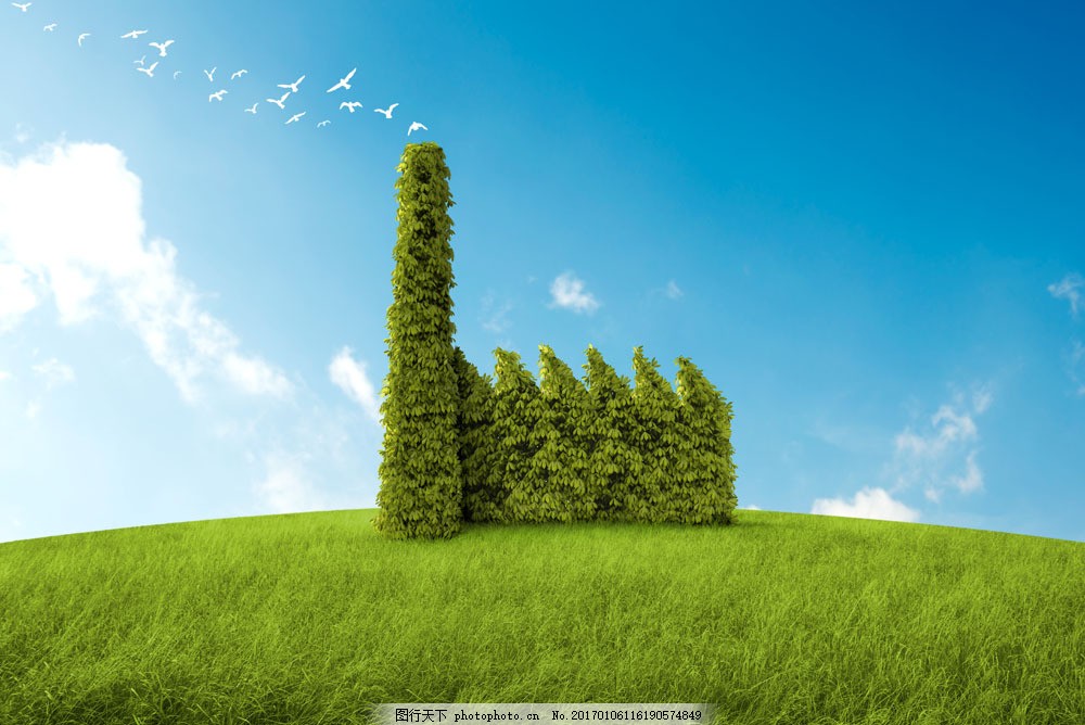 綠色煙囪環保圖片